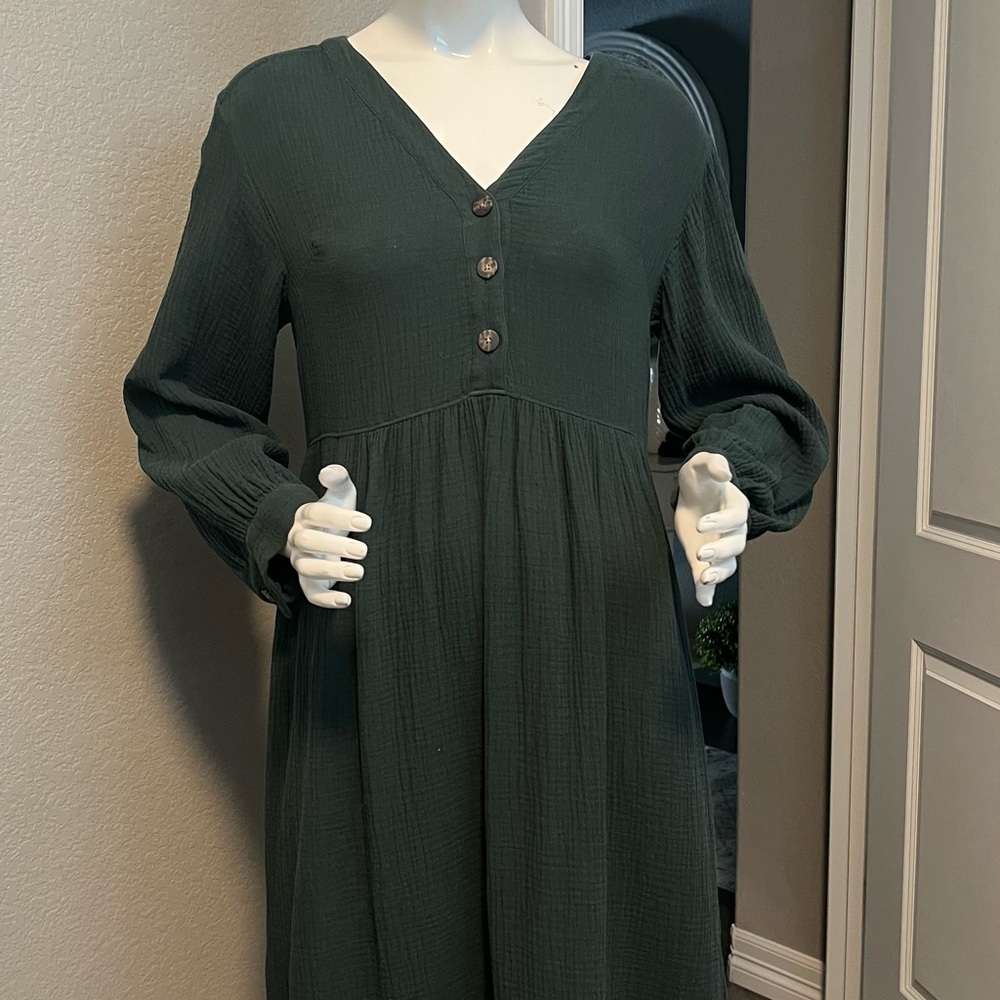 Madewell Lightspun Button-Front Midi Dress Size 4 - Picture 14 of 14